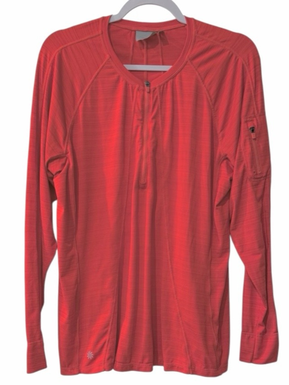Athleta Pacifica UPF Women's 1X Red Long Sleeve 1/4 Zip red shirt